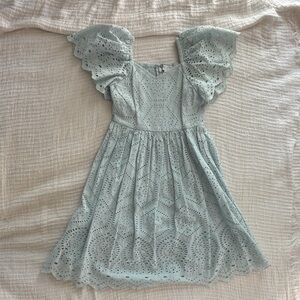 Ivy City Co Light Blue Eyelet Kids Dress